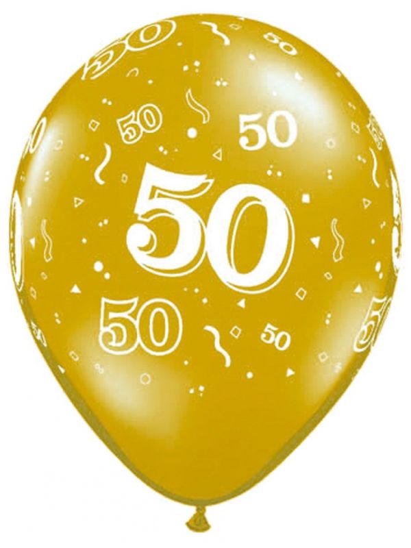 50 jaar gouden party ballonnen 25 stuks