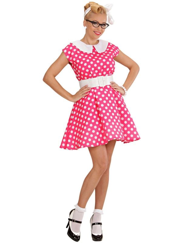 50s jurk roze