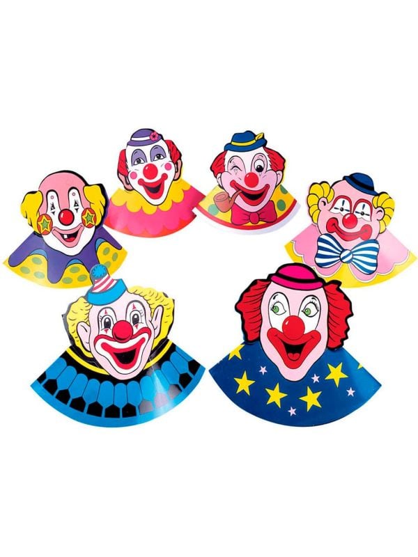 6 clown hoedjes