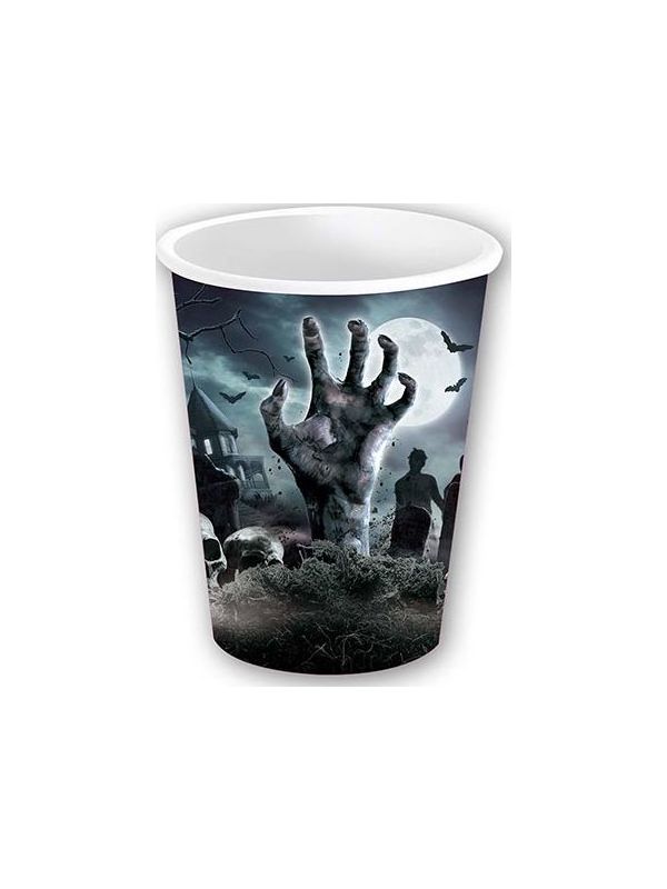 6 papieren drinkbekers kerkhof 355 ml halloween main product photo