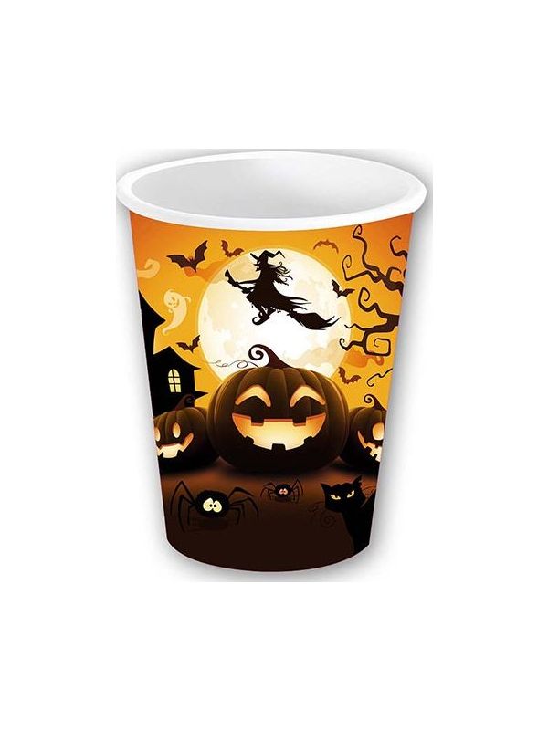 6 papieren drinkbekers pompoen 240 ml halloween
