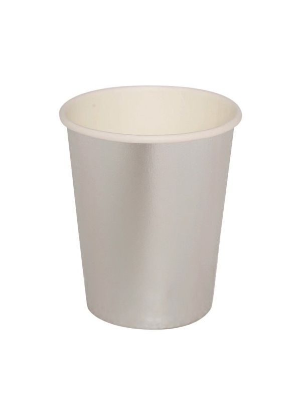 6 papieren drinkbekers zilver 240 ml main product photo