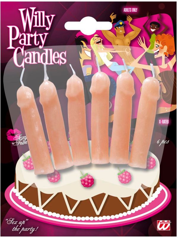 6 piemel feest kaarsjes main product photo