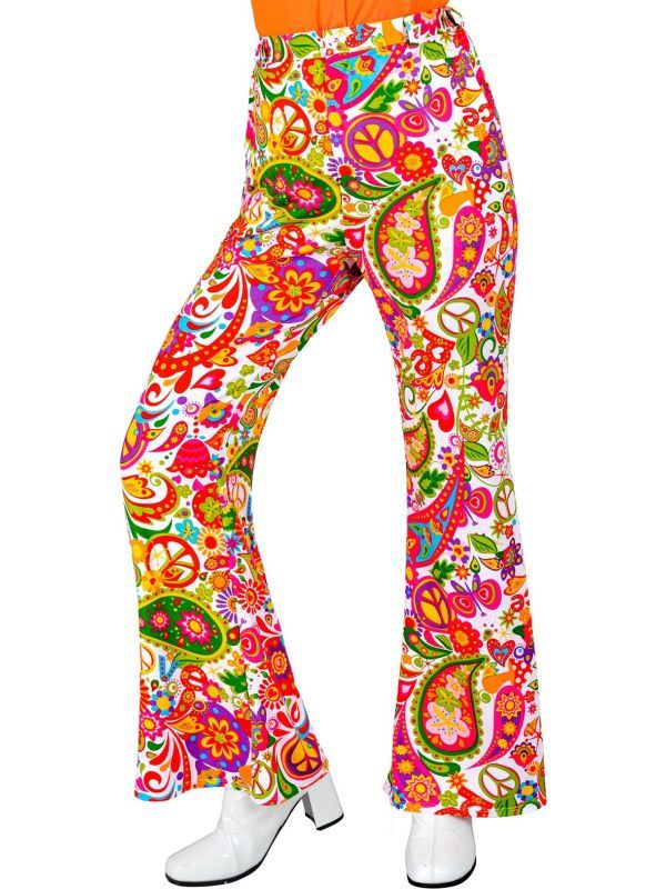 60s broek dames hippie symbolen