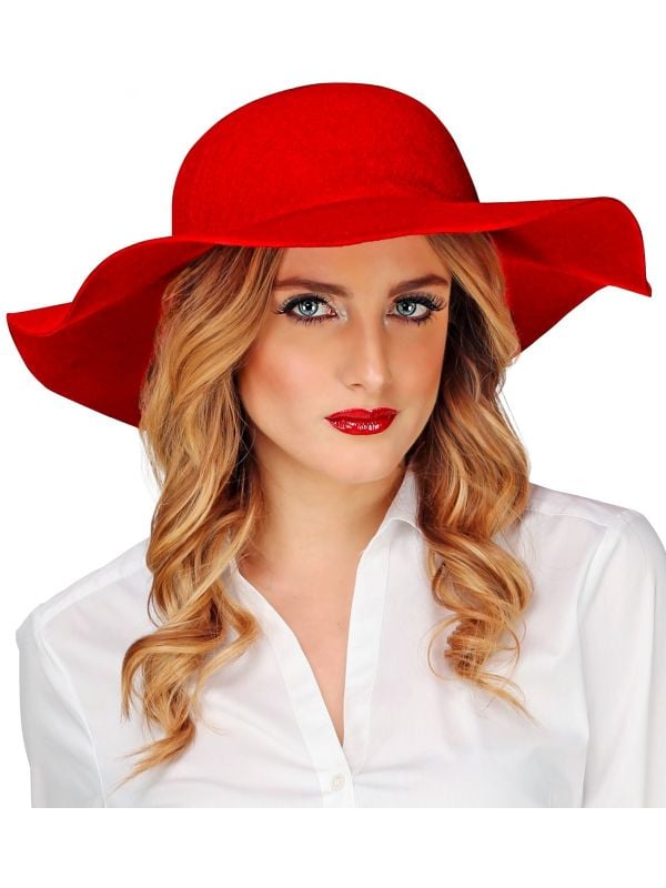 60s dames hoed rood