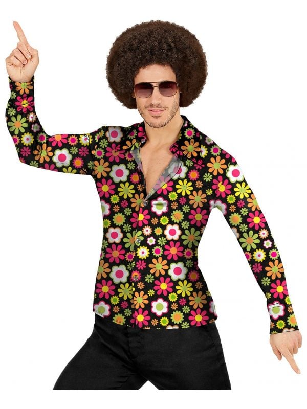 60s hippie bloemen blouse mannen