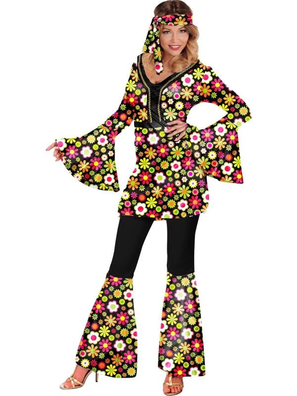 60s hippie bloemen pak vrouwen