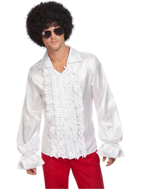 60'S Ruffled Shirt Mannen Wit main product photo