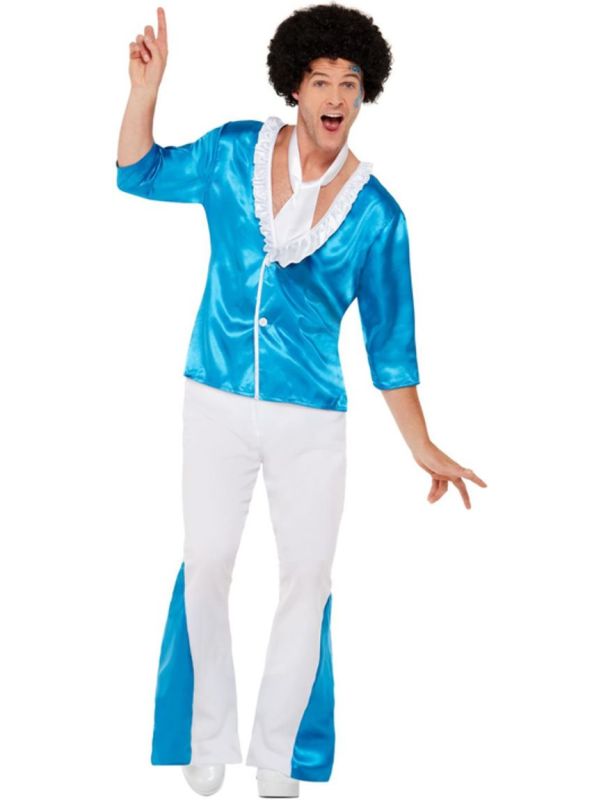 70'S Glamour Kostuum Heren Blauw main product photo
