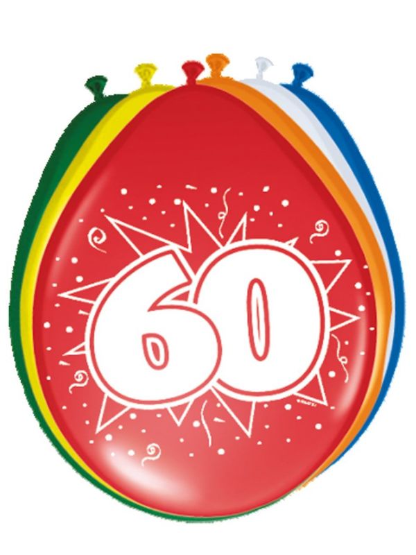 8 feestelijke verjaardag ballonnen 60 jaar
