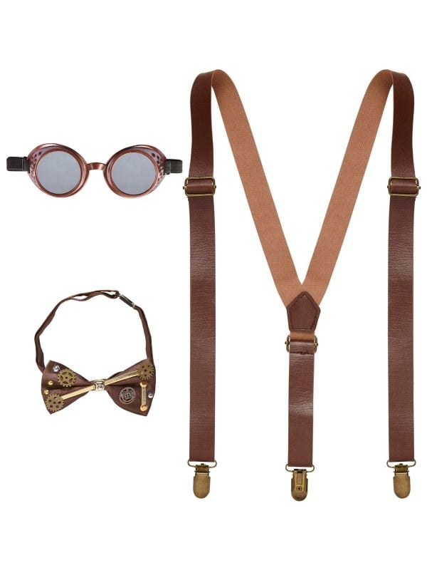 Accessoire set bruin steampunk