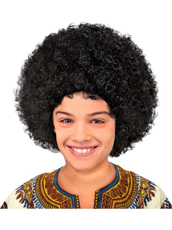 Afro kinder pruik zwart