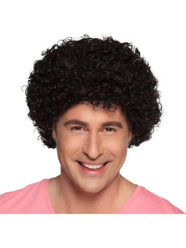 Afro pruik zwart poppy main product photo