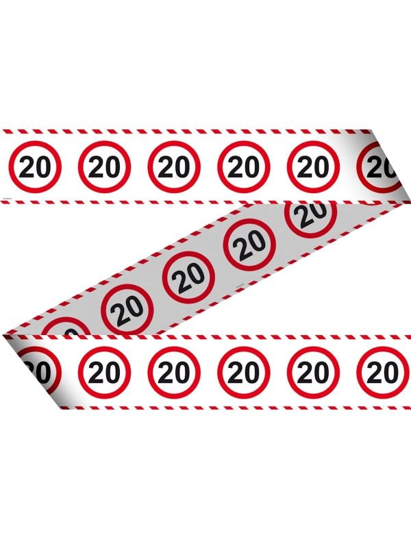 Afzetlint 20 jaar verkeersbord wit