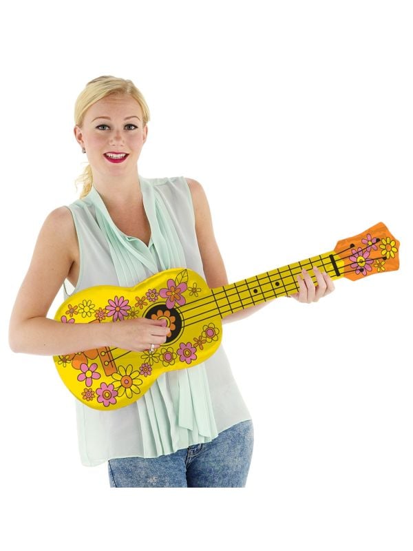 Akoestische gitaar opblaasbaar geel 80cm