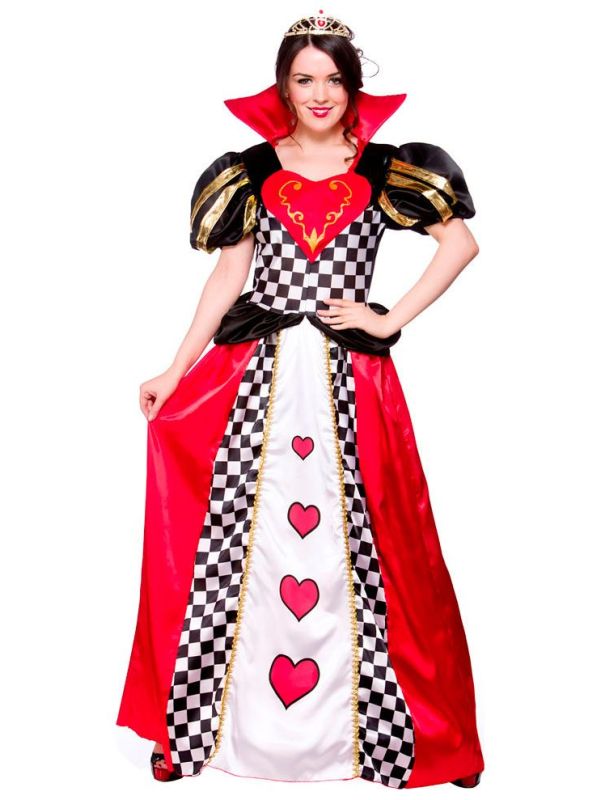 Lange hartenkoningin jurk | Feestkleding.nl