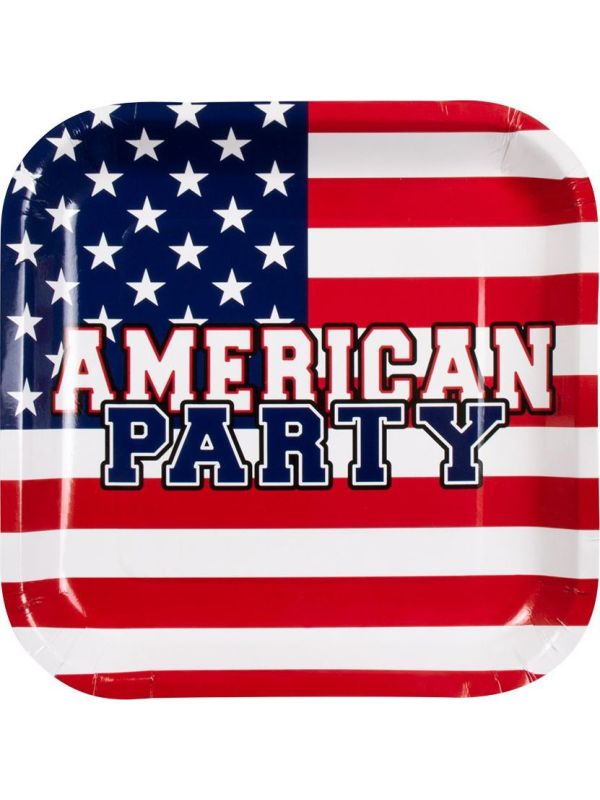 Amerikaans thema bordjes 6x