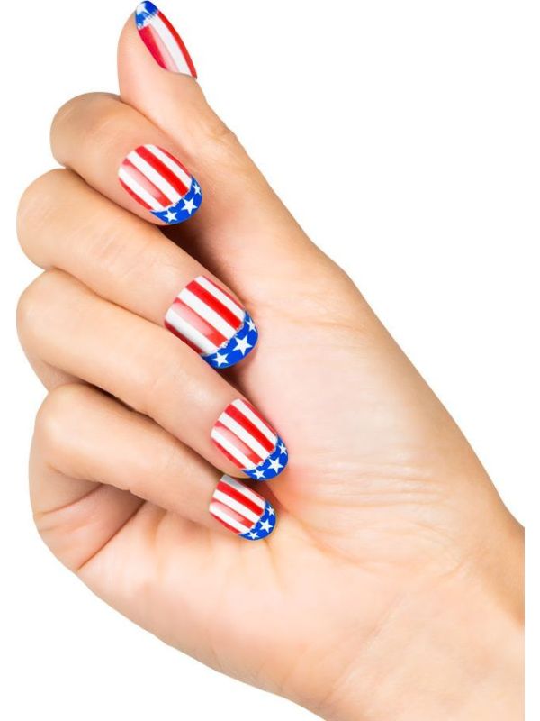 Amerikaanse vlag nagels 24x