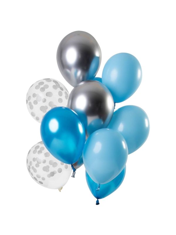 Aquamarine party ballonnen 12 stuks