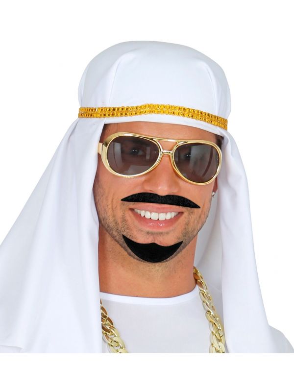 Arabische baard met snor zwart