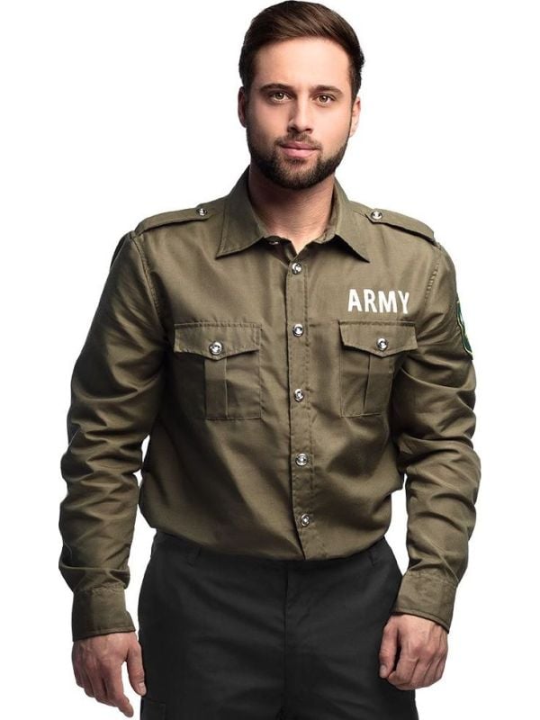 Army blouse groen volwassenen