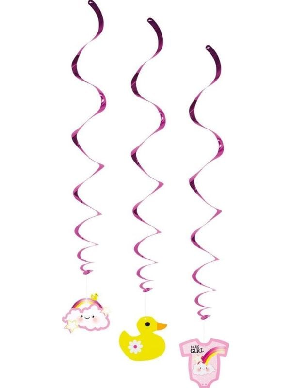 Baby girl babyshower decoratie swirls main product photo