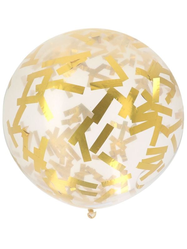 Ballon XL met confetti goud