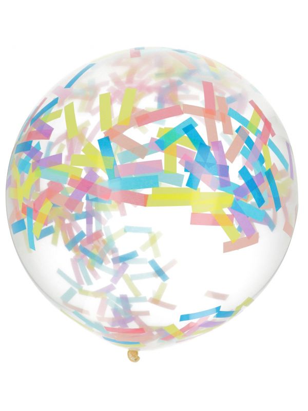 Ballon XL met confetti pastel