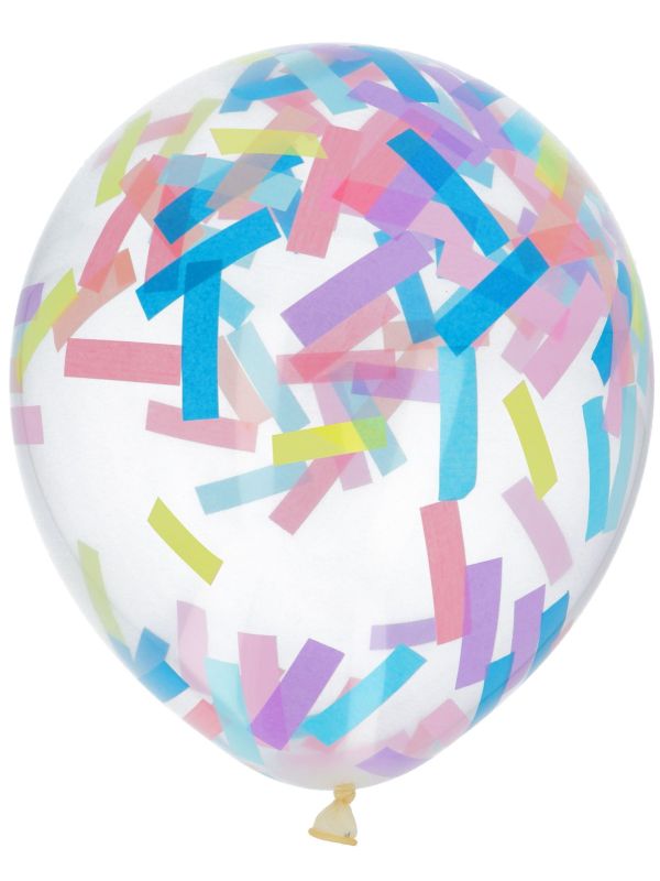 Ballonnen met streepjes confetti pastel main product photo