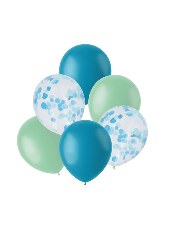 Ballonnen mix groen blauw