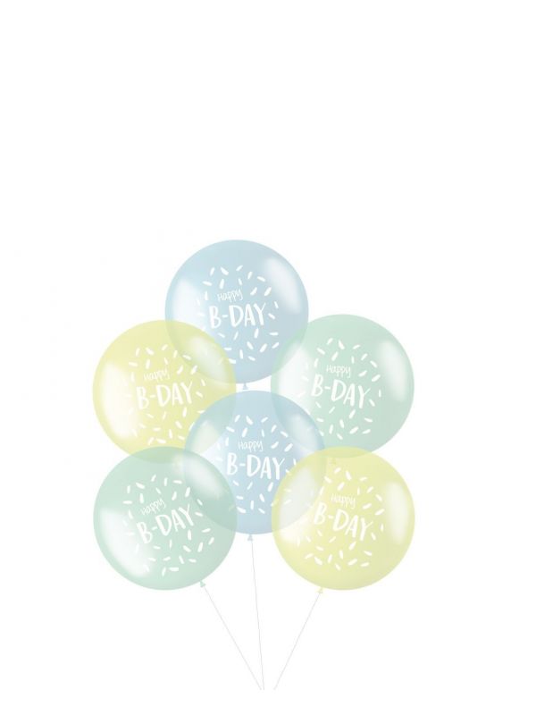 Ballonnen XL B-Day pastel blauw
