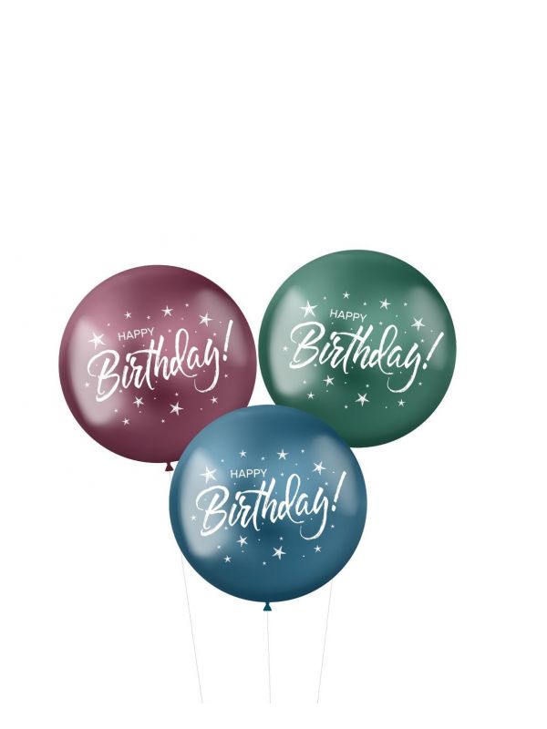 Ballonnen XL happy Birthday 3 stuks stellar