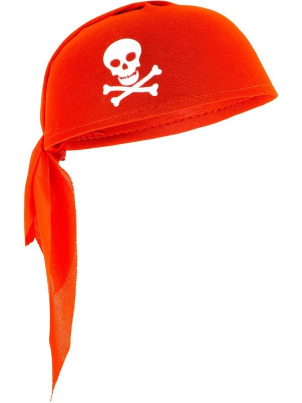 Bandana hoed piraten rood