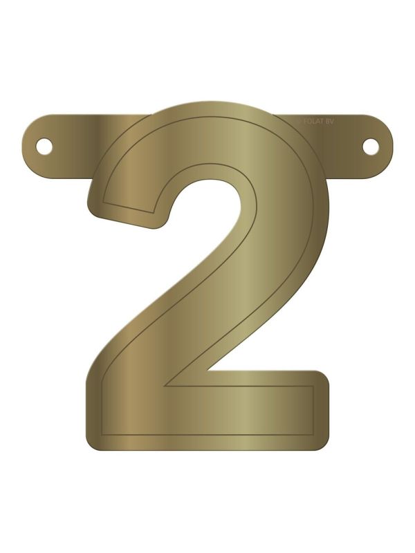 Banner cijfer 2 metallic goud main product photo