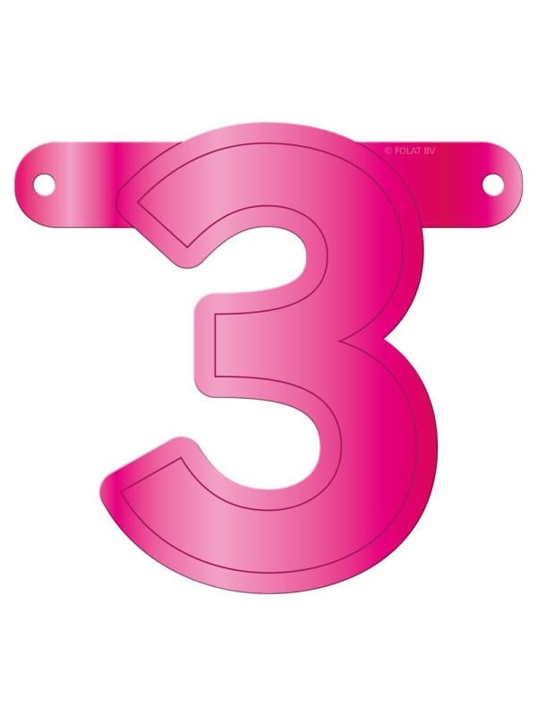 Banner cijfer 3 magenta main product photo