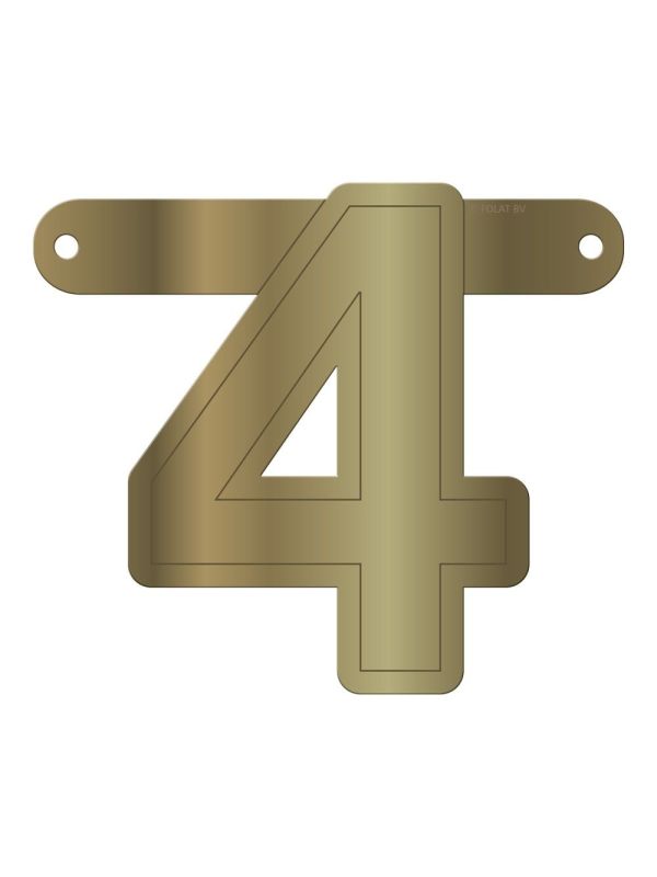 Banner cijfer 4 metallic goud main product photo