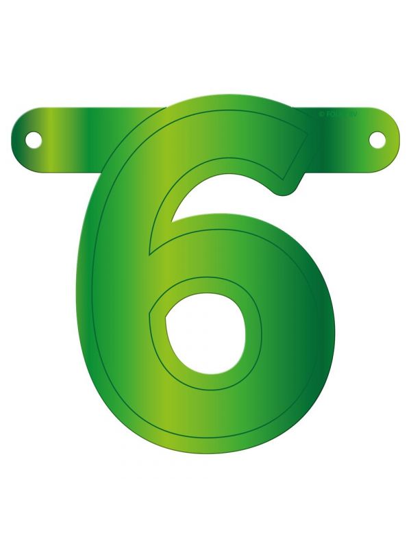 Banner cijfer 6 lime groen
