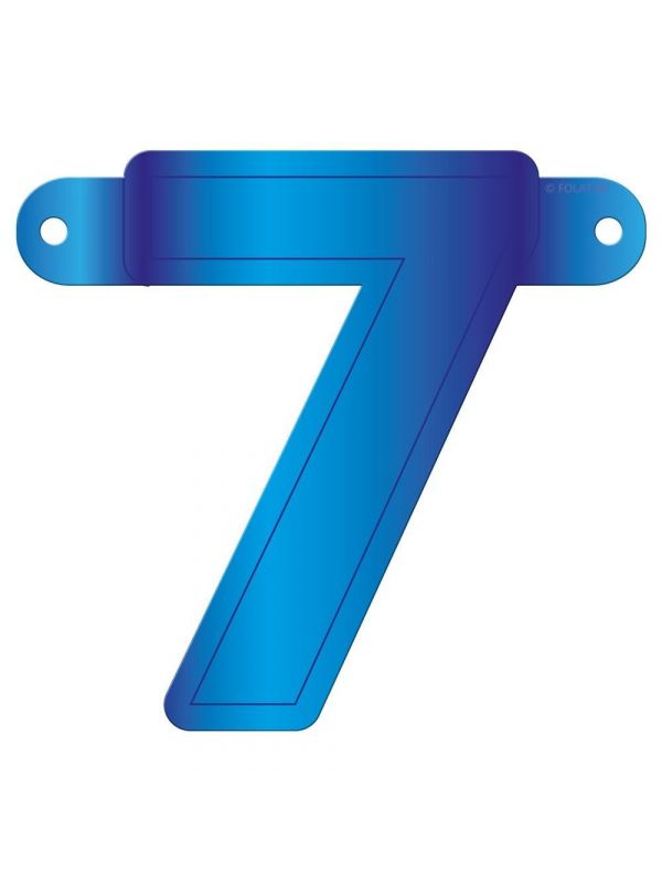 Banner cijfer 7 blauw