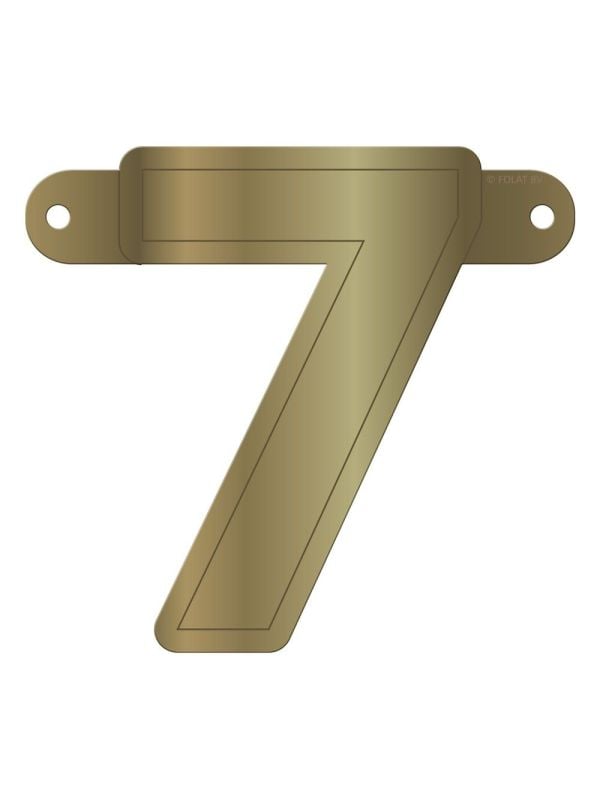 Banner cijfer 7 metallic goud main product photo