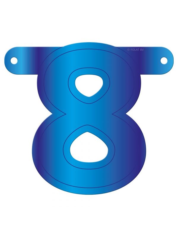 Banner cijfer 8 blauw