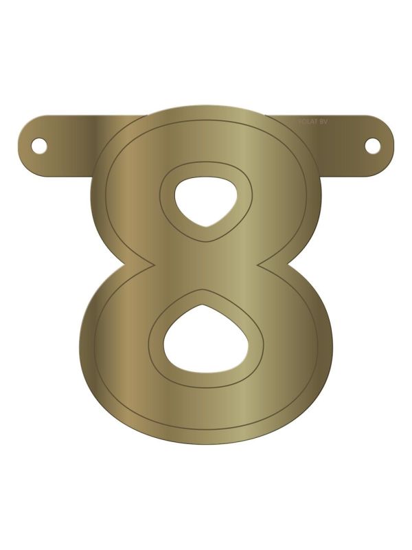 Banner cijfer 8 metallic goud main product photo