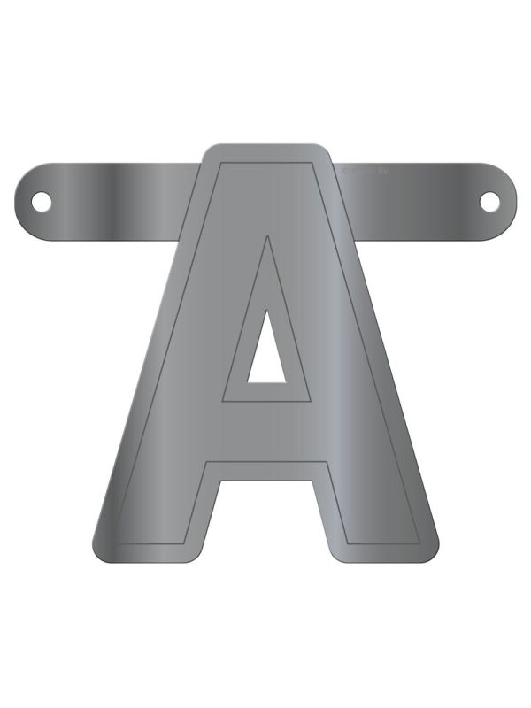 Banner letter A metallic zilver