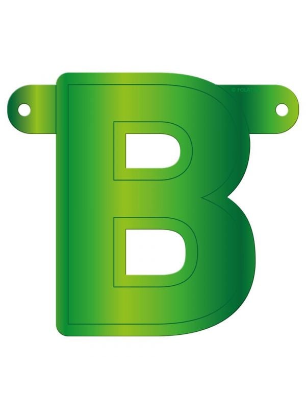 Banner letter B lime groen