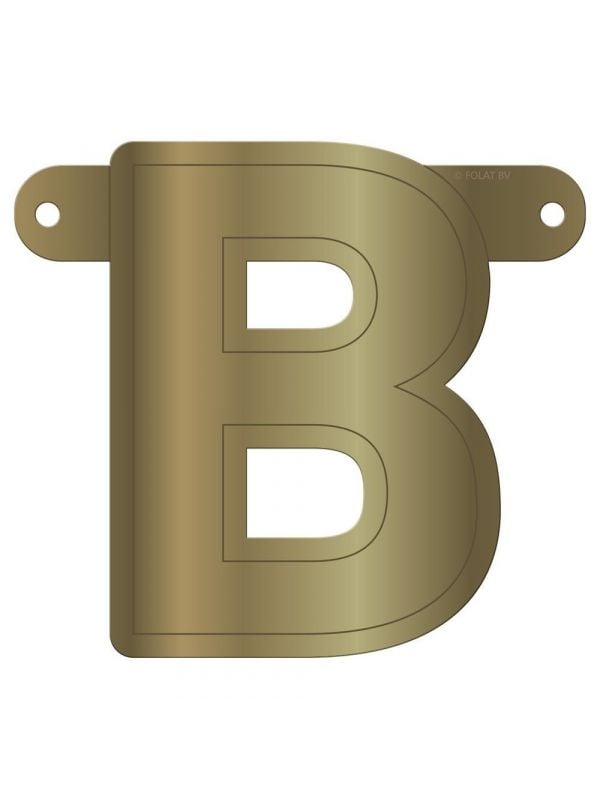 Banner letter B metallic goud