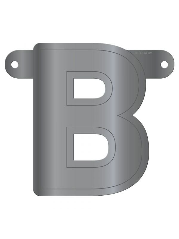 Banner letter B metallic zilver