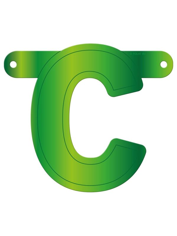 Banner letter C lime groen