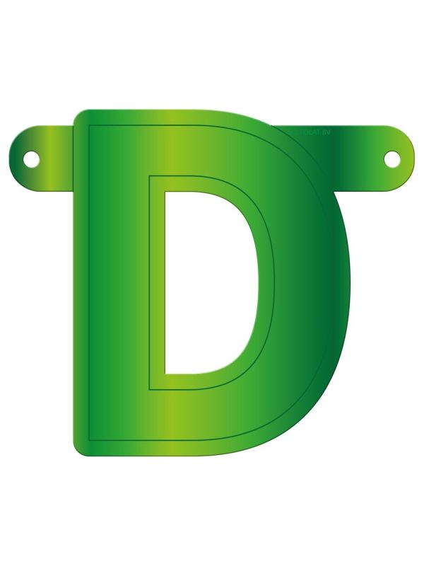 Banner letter D lime groen