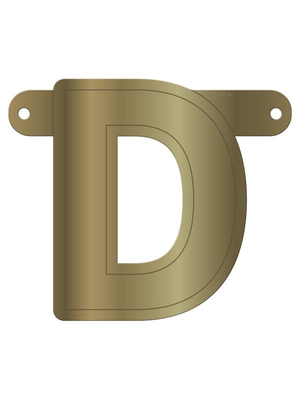 Banner letter D metallic goud