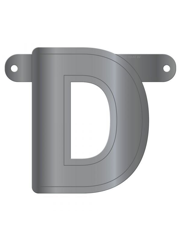Banner letter D metallic zilver
