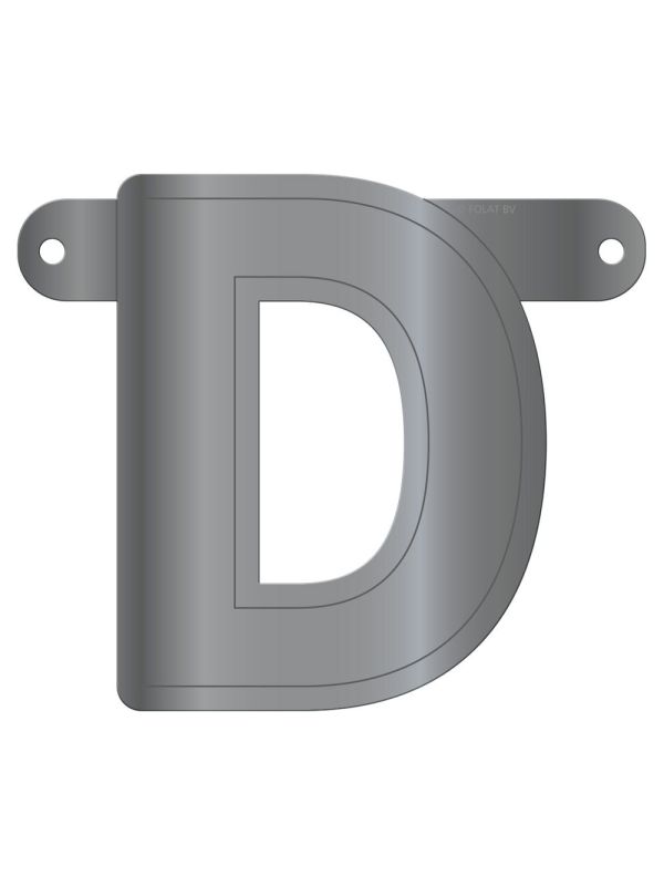 Banner letter D metallic zilver main product photo